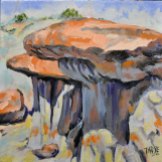 Bandlands Cap Rock—TRNP, Oil, 12x12